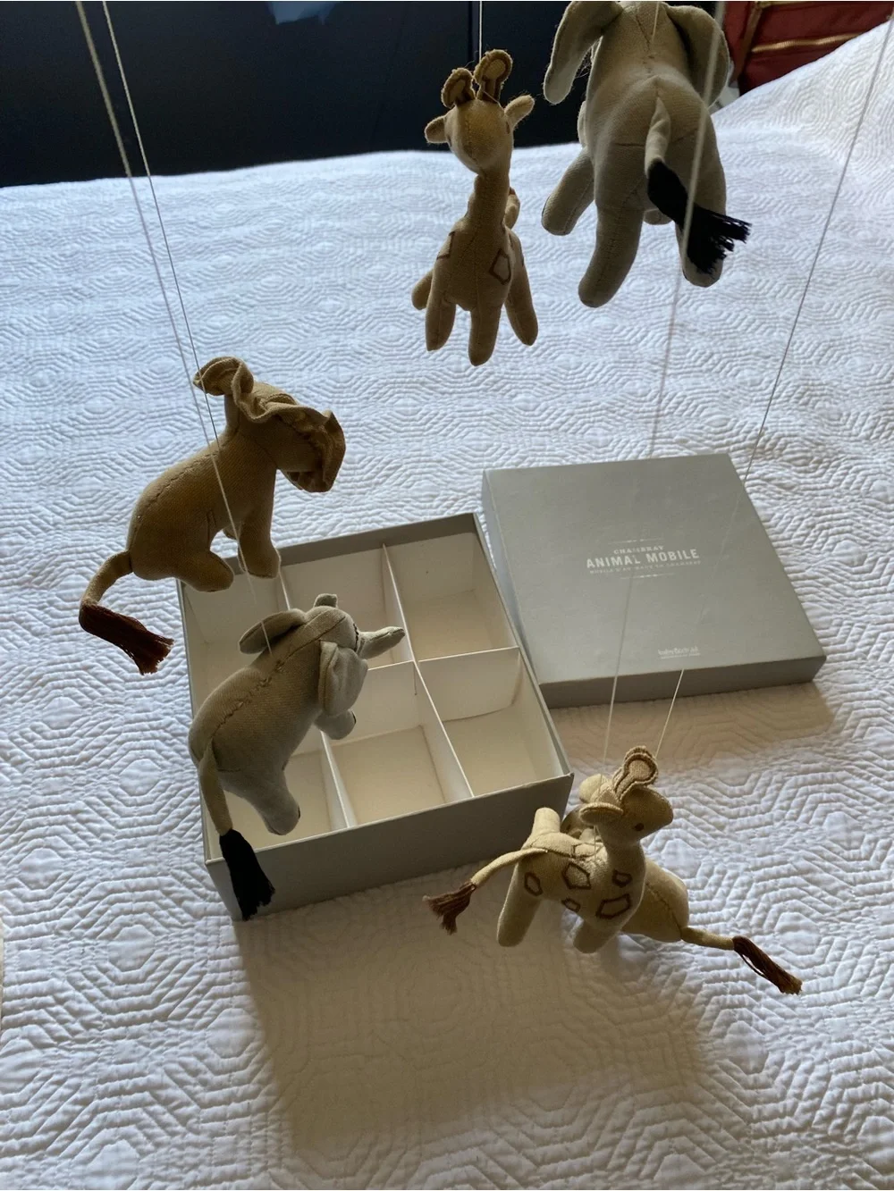 Restoration Hardware Baby & Child Chambray Animal Mobile Elephant Lion Giraffe